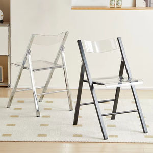 Transparent Folding <b>Dining</b> <b>Chair</b> Photo Backrest Aluminum Alloy Frame Modern Design Durable Strong Foldable Outdoor School - Product Image 6