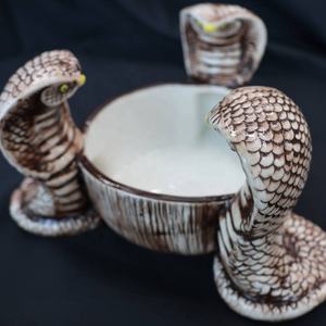 Supporto personalizzazione Barware ceramica tema animale carino condivisione ciotole Decorative 3 teste di serpente porcellana comune Tiki ciotola - Product Image 3