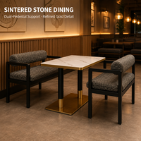Ensemble de banquettes contemporaines avec table en pierre pour restaurant, ensemble de banquettes pour café et hôtel