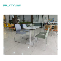 RUITAI-ensemble de cantine durable avec table en plastique et chaises en PVC, meubles de salle à manger de cafétéria pour employés d'école faciles à nettoyer, vente en gros