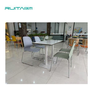 RUITAI-Juego de cantimplora duradero con mesa de plástico y sillas de PVC, muebles de comedor de cafetería para Empleados Escolares de fácil limpieza al por mayor - Product Image 2