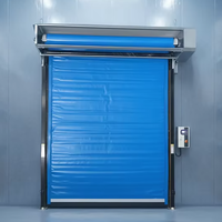 Porte rapide industrielle isolée thermiquement, automatique, à enroulement, pour entrepôt frigorifique, en PVC, télécommandée, en acier inoxydable