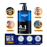 Usine de 20 ans Personnaliser Fraise ou Hommes Parfum Éclaircissant 4 en 1 Gel Douche Éclaircissant pour le Corps Visage Cheveux et Barbe