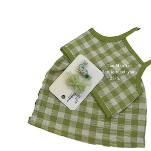 TianMaoJia Girls Plaid Suspender Set Cotton Vest Skirt Two Piece Summer Outfit 23/S - Product Image 5