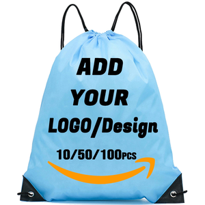Polyester <b>Drawstring</b> <b>Backpack</b> Bag Promotional String Cinch for Swimming Sports Waterproof Foldable Portable - Product Image 1