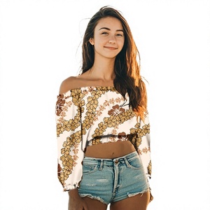 <b>Womens</b> Clothes Summer Beach <b>Hawaiian</b> Floral <b>Shirts</b> Polynesian Island Traditional Tribal Print Loose Casual Blouses Tops Comfy - Product Image 3