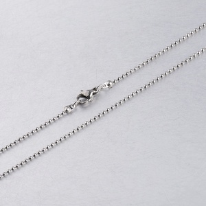 Ventes directes d'usine 1.5mm en acier inoxydable boule chaîne collier plaqué or géométrique bricolage pendentif bijoux chrétien homard - Product Image 5