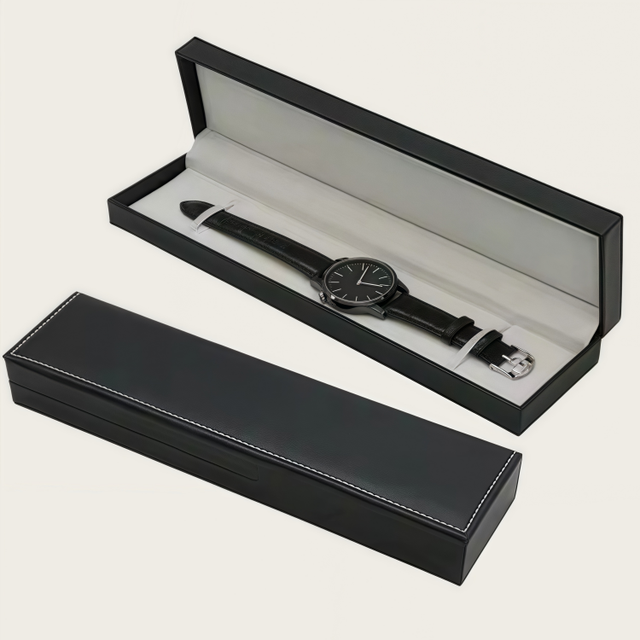 PU Leather Single Watch Box Rectangular Packaging Display Box Bead Velvet Inner Material Watch Case Boxes