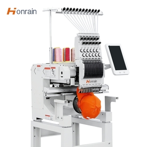 Honrain mesin bordir kepala tunggal, jarum 9/12 untuk bisnis kecil Auto-Matic dengan operasi terkomputerisasi pabrik Cina - Product Image 1