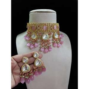 Women's Gold Plated Bollywood Ethnic Style Wedding Engagement <b>Pearl</b> Mala Necklace <b>Sets</b> - Product Image 2