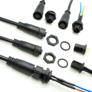 Conector de cabo LED M12 3PIN 4PIN 5 PIN 6 PIN tampa contra poeira macho fêmea plug à prova d'água conector para fabricação