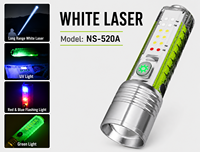 Mini lampe torche LED blanche super lumineuse, portable, alimentée par batterie 18650, zoom, en alliage d'aluminium, USB, fluorescente, magnétique