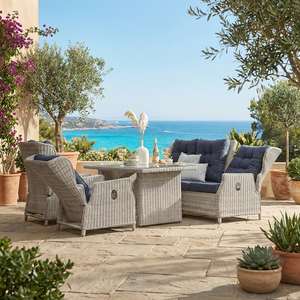 Aluminum Frame Outdoor Rattan Sofa Set with Adjustable Backrest <strong>Reclining</strong> Chairs Patio <strong>Garden</strong> <strong>Furniture</strong> - Product Image 1