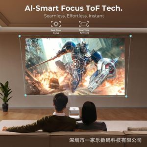 Projecteur transfrontalier D1, Projection d'écran de téléphone portable Ultra HD 4K, Mise au point automatique WIFI, Projecteur à cardan entièrement intégré - Product Image 4