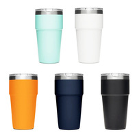 Gobelet à café isolé de 30 oz en acier inoxydable Tasse de voyage portable avec poignée de couvercle Paille 200ml Gobelet sous vide pour boissons chaudes