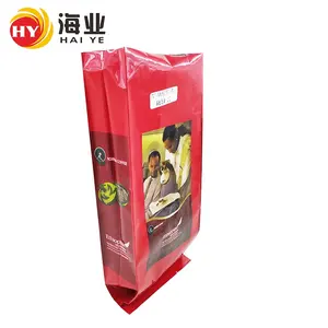 Bolsa de embalaje con fuelle lateral de diseño personalizado para bolsas de café laminadas de papel de aluminio de grado alimenticio con válvula unidireccional