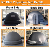 Tente de Projection en PVC bleu de 5m Tente de dôme de cinéma gonflable de planétarium mobile scientifique portable