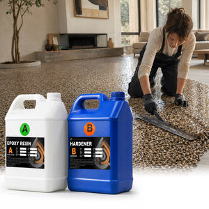 <span class=keywords><strong>Résine</strong></span> époxy non toxique à faible odeur pour sols en galets, sans danger pour les enfants et les animaux domestiques dans le salon, formule 2 composants facile à appliquer - Product Image 1