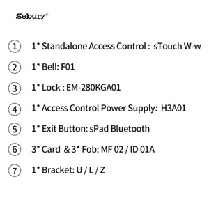 Sebury RFID Thẻ Kiểm Soát Truy Cập Giải Pháp Hệ Thống Kit Với 12V 3A Cung Cấp Điện Và 280KG Khóa Từ Điện Tử Kiểm Soát Truy Cập - Product Image 6