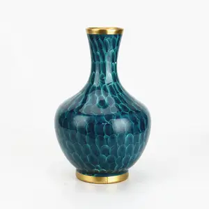 V034 Antique height 13.77 inch oriental ceramic vase tabletop decorative chinois floral vase for home decor