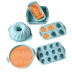 Antiaderente Silicone Baking Cake Pan Cookie Folha Moldes Bandeja Set para Forno BPA Free Heat Resistant silicone forma para assar