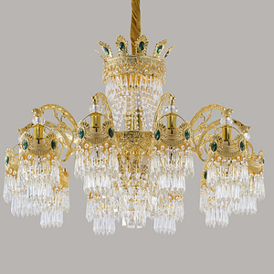 Lámparas Colgantes de Cristal con Borlas, Estilo Barroco, para Decoración de Escaleras Dúplex, Sala de Estar y Comedor - Product Image 1