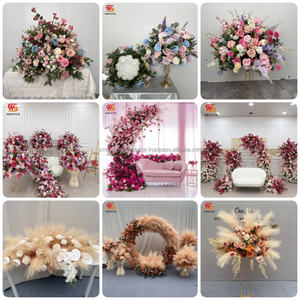 Flores Artificiales para Boda, Rosas Blancas con Verdes, Centros de Mesa con Bola de Flores para Decoración de Bodas - Product Image 3