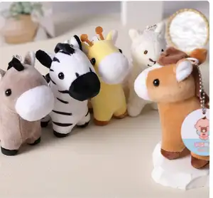 Karikatür Alpaca eşek Rag Doll Unisex küçük peluş oyuncak Internet kırmızı zürafa Zebra için doğum günü hediyesi PP pamuk ile dolu