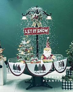 Ensemble <span class=keywords><strong>de</strong></span> décoration <span class=keywords><strong>de</strong></span> Noël lumineux et pliable, comprenant un <span class=keywords><strong>sapin</strong></span> <span class=keywords><strong>de</strong></span> Noël, un <span class=keywords><strong>parapluie</strong></span> et une lampe <span class=keywords><strong>de</strong></span> rue enneigée, pour la plantation <span class=keywords><strong>de</strong></span> printemps, en promotion - Product Image 4