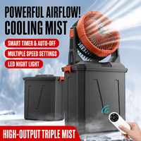 Ventilateur brumisateur portable rechargeable 20000 mAh avec télécommande et lumière LED pour le camping en extérieur