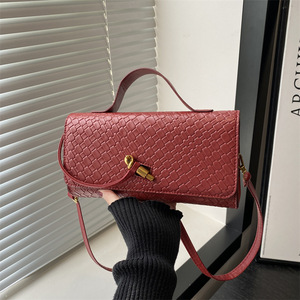 ALL0060 <span class=keywords><strong>Nouvelle</strong></span> <span class=keywords><strong>Collection</strong></span> d'Été Sac de Soirée Organisateur en Cuir PU Souple Tressé pour Femme, Durable, Horizontal, Porté Main et Bandoulière - Product Image 3