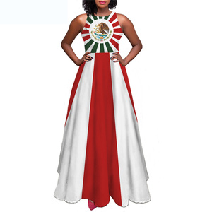 <span class=keywords><strong>République</strong></span> du Congo drapeau conception Sexy sans manches femmes robes été décontracté longues femmes robe d'été élégante vacances robe de plage - Product Image 5