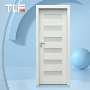 Luxe Moderne en Bois Givré Chêne Blanc Contemporain Chambre Coulissante Porte Intérieure en Bois Porte en Fer Designs avec Cadre - Product Image 5