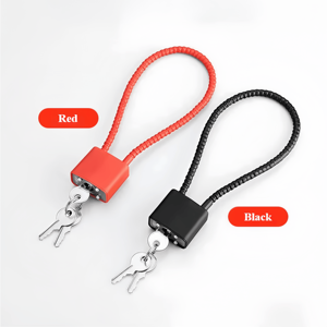 Cadenas en câble d'acier recouvert de PVC pour armoires, fenêtres, vélos, meubles, gymnases et ateliers avec 3 clés métalliques - Product Image 1