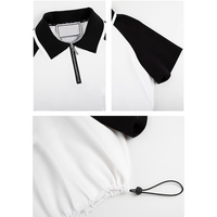 Nouveau femmes décontracté 2 pièces ensemble tricoté Street Wear respirant ensemble Patchwork Mini plissé Tennis jupe haut ensemble