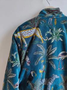 Nouvelle Veste Bomber Courte en Velours Imprimé Jungle, Broderie Florale Artistique, Style Streetwear, Disponible en Gros, En Promotion - Product Image 6