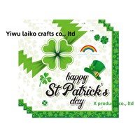 Nouvel ensemble de vaisselle jetable en papier à thème Saint-Patrick pour diverses occasions, 96 pièces, avec assiettes et nappe