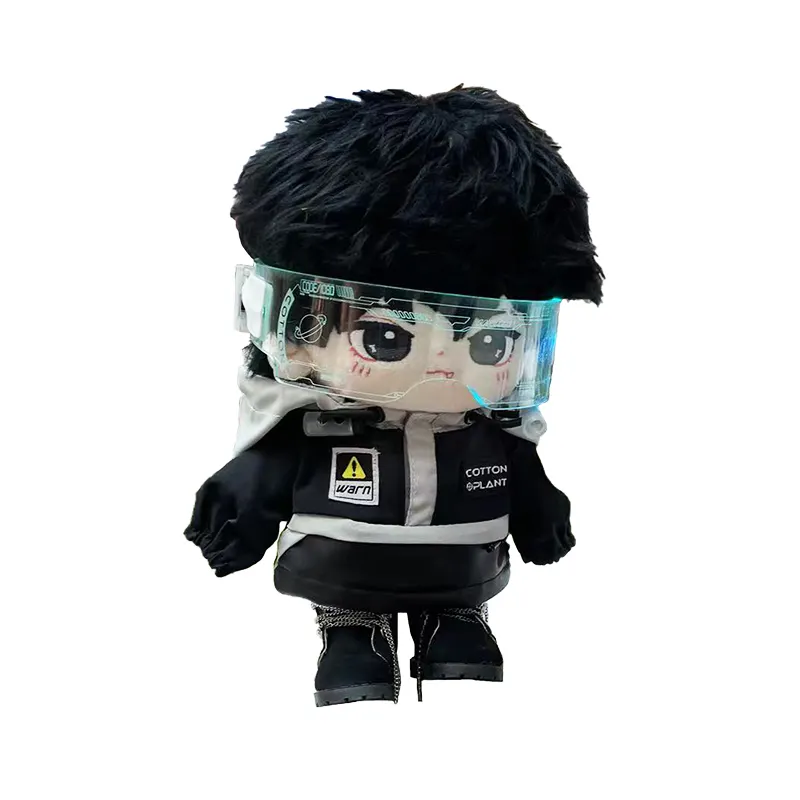 Fashion Standing Stuffed Plush Cotton Doll Custom Kpop Idol Stuffed Animal Plush Doll Clothes Eyes Removable Clothes