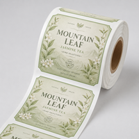 Étiquette adhésive blanche professionnelle OEM de l'usine Jinyu, étiquette imperméable pour le bouchon du pot de vin de prune