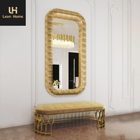 Miroir mural décoratif de haute qualité, cadre en laiton carré, best-seller pour la décoration de la maison