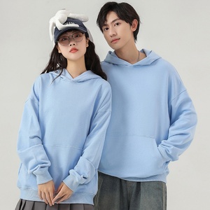 Vente en gros de sweats à capuche unisexes personnalisés, basiques, amples et oversize, pour l'automne, en molleton épais 380 g/m², à épaules tombantes, brodés - Product Image 4