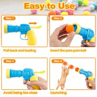 Lanceur de balles en peluche interactif et durable en laine colorée, écologique, jouet pour chat, jouet à mâcher anti-stress