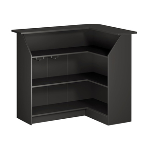 Gabinete de barra de panel de madera en forma de L de 4 niveles con almacenamiento integrado Estante de vino de almacenamiento múltiple Perchas para uso comercial en el hogar - Product Image 5