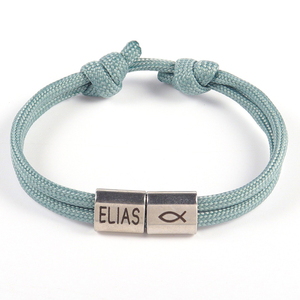 Pulsera <span class=keywords><strong>de</strong></span> Cordón Trenzado <span class=keywords><strong>de</strong></span> Acero Inoxidable 316L, Grabado Personalizado con Nombre, Diseño <span class=keywords><strong>de</strong></span> Pez Religioso, Macramé Ajustable, Joyería <span class=keywords><strong>para</strong></span> <span class=keywords><strong>Hombre</strong></span> y Mujer, Venta al Por Mayor OEM - Product Image 5