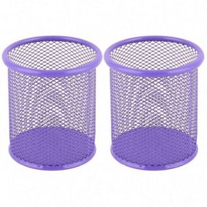 Round Mesh Pen Cup Metal Pencil Holder for Desk <b>Office</b> Pen Organizer - Product Image 5