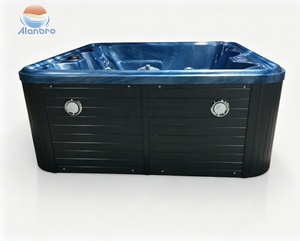 Spa de jardin rectangulaire moderne autoportant de haute qualité pour 6 à 7 personnes avec bain à remous, cascade, hydromassage et drain. - Product Image 5