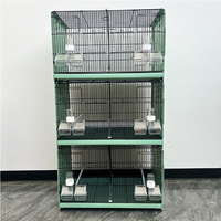 Grande cage à oiseaux pliable et empilable en fil métallique, cage spacieuse pour l'élevage de canaris et de perroquets, cage durable pour animaux de compagnie, adaptée à un plateau en plastique