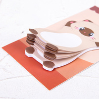 Blocs-notes autocollants à succès, blocs-notes adhésifs portables en forme de chat de dessin animé mignon et notes de message quotidiennes