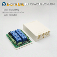 Relais multifonctionnel DC 12V 10A 8 canaux, télécommande sans fil RF, émetteur-récepteur, code d'apprentissage automatique