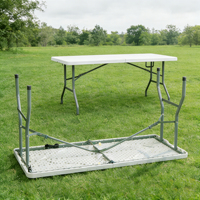 Table pliante moderne blanche en gros, pour jardin, mariage, fête, événement, pliable, portable, fonctionnelle, mobilier d'extérieur